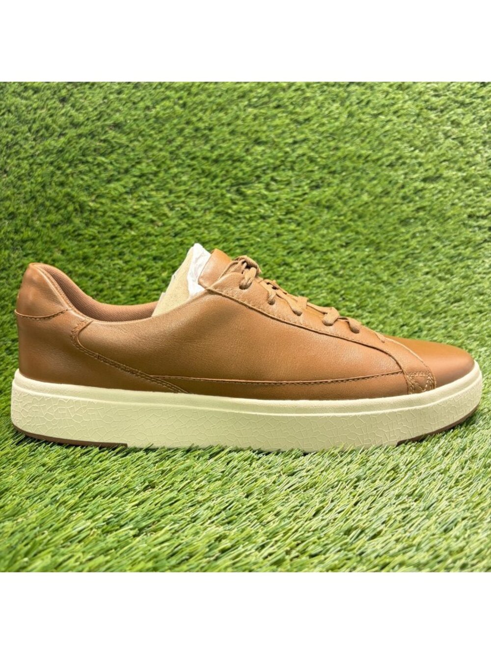 Kizik Vega Mens Size 15 Chestnut Brown Cream Athletic Leather Shoes Sneakers